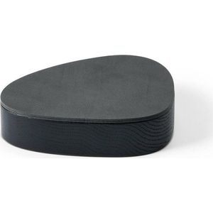 Černý/antracitový dřevěný/z eko kůže úložný box s víkem/dekorativní 14x12, 5x3, 5 cm Curve Nupo – LIND DNA obraz