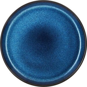 Černý/modrý dezertní talíř z kameniny ø 21 cm Dark Blue/Black – Bitz obraz