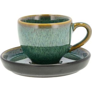 Zelený keramický šálek na espresso 70 ml Green/Black – Bitz obraz