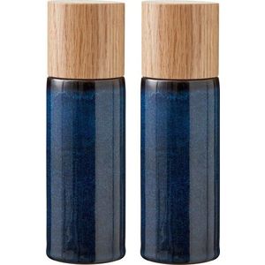 Tmavě modrá keramická sada mlýnků na pepř a sůl 2 ks Blue – Bitz obraz