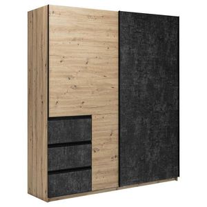 MID.YOU ŠATNÍ SKŘÍŇ S POSUVNÝMI DVEŘM, šedohnědá, dub artisan, 175/205/61, 5 cm obraz