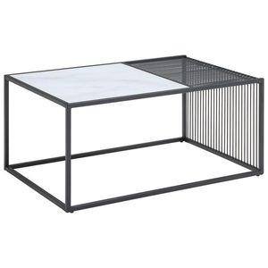 Livetastic KONFERENČNÍ STOLEK, černá, bílá, kov, sklo, 90/60/40 cm obraz