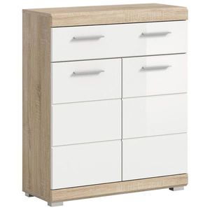 MID.YOU MIDI SKŘÍŇKA, barvy dubu, vysoce lesklá bílá, 74/88/31 cm obraz