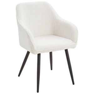 Livetastic ŽIDLE S PODRUČKAMI, železo, látka teddy, bílá obraz