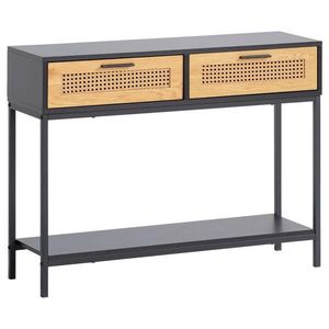 Livetastic KONZOLOVÝ STOLEK, černá, přírodní barvy, 100/30/75 cm obraz