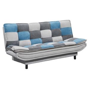 MID.YOU ROZKLÁDACÍ POHOVKA, textil, kompozitní dřevo, modrá, barvy stříbra, tmavě šedá obraz