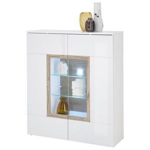 MID.YOU VYSOKÁ KOMODA, bílá, vysoce lesklá bílá, 120/137/38 cm obraz