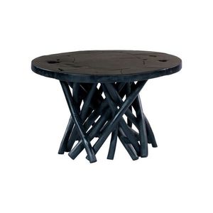 ODKLÁDACÍ STOLEK, teakové dřevo, černá obraz