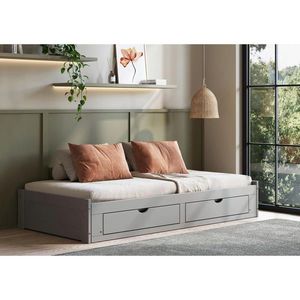 MID.YOU VÝSUVNÁ POSTEL, 90/200 cm, šedá obraz