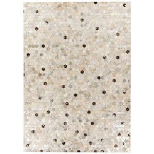 KOŽENÝ KOBEREC, 120/170 cm, šedá, barvy stříbra obraz