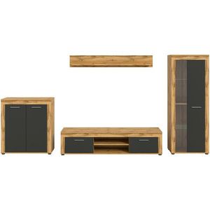 MID.YOU OBÝVACÍ STĚNA, antracitová, dub wotan obraz