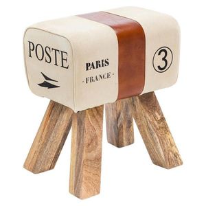 MID.YOU TABURET, textil, kůže, 40/47/25 cm obraz