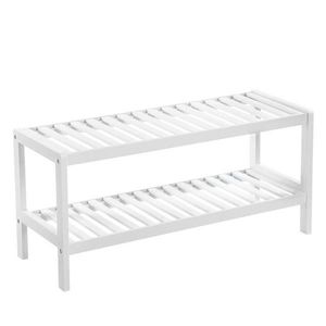 Boxxx REGÁL NA BOTY, bílá, bambus, 70/33/26 cm obraz
