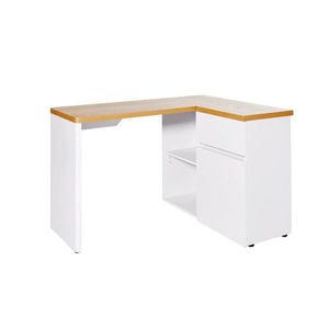 ROHOVÝ PSACÍ STŮL, bílá, barvy dubu, 117/90/76, 2 cm obraz