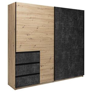 MID.YOU ŠATNÍ SKŘÍŇ S POSUVNÝMI DVEŘM, šedohnědá, dub artisan, 215/205/61, 5 cm obraz