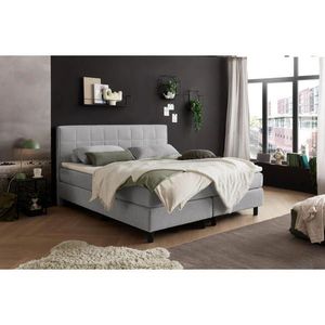 MID.YOU AMERICKÁ POSTEL, 180/200 cm, světle šedá obraz