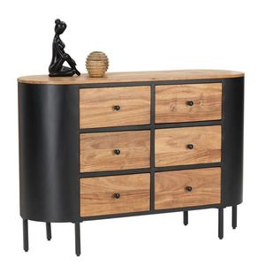 Ambia Home KOMODA, akácie, černá, barvy akácie, 120/83/40 cm obraz