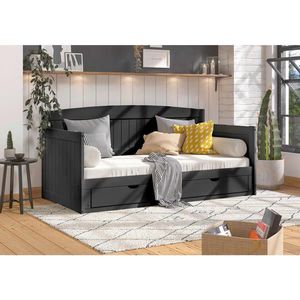 MID.YOU VÝSUVNÁ POSTEL, 90/200 cm, černá obraz