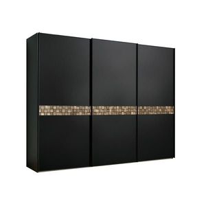 Dieter Knoll SKŘÍŇ S POSOUVACÍMI DVEŘMI, dub, antracitová, černá, tmavý dub, 280/222/68 cm obraz