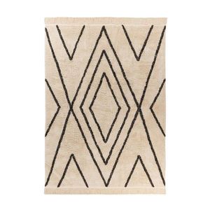 KOBEREC, 120/170 cm, krémová, černá obraz