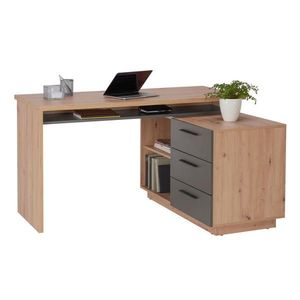 Xora PSACÍ STŮL S ÚLOŽNÝM PROSTOREM, antracitová, dub artisan, 138/105/75 cm obraz