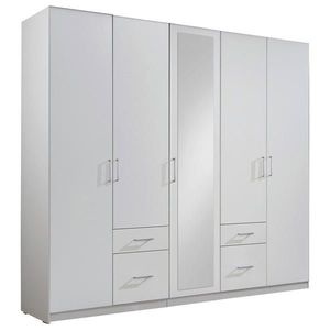 MID.YOU ŠATNÍ SKŘÍŇ SE ZRCADLEM, bílá, 225/210/58 cm obraz