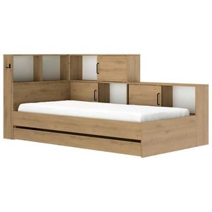 MID.YOU POSTEL S ÚLOŽNÝM PROSTOREM, 90/200 cm, bílá, dub artisan obraz