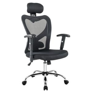 Livetastic OTOČNÁ ŽIDLE, síťovina, černá, barvy stříbra obraz