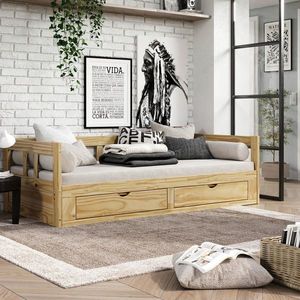 MID.YOU VÝSUVNÁ POSTEL, 90/200 cm, přírodní barvy obraz