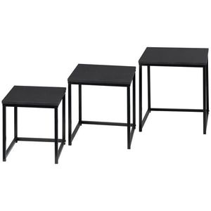 MID.YOU SADA ODKLÁDACÍCH STOLKŮ, antracitová, kov, kompozitní dřevo, obraz