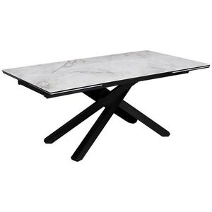 Novel JÍDELNÍ STŮL, černá, bílá, 180-280/76/98 cm obraz