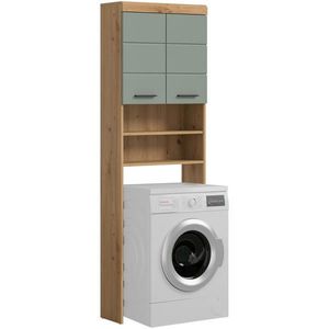MID.YOU SKŘÍŇKA NAD PRAČKU, šalvějově zelená, dub artisan obraz