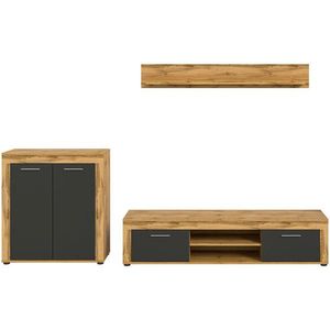 MID.YOU OBÝVACÍ STĚNA, antracitová, dub wotan obraz