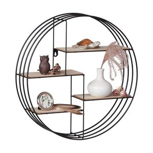 Landscape NÁSTĚNNÝ REGÁL, černá, světle hnědá obraz