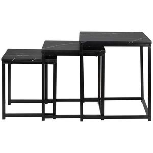 MID.YOU SADA ODKLÁDACÍCH STOLKŮ, černá, kov, kompozitní dřevo, obraz