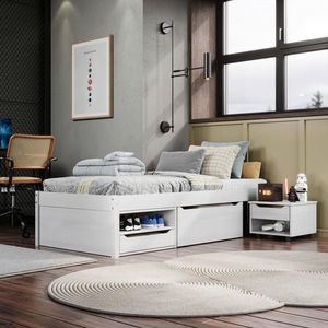 MID.YOU POSTEL S ÚLOŽNÝM PROSTOREM, 90/200 cm, bílá obraz