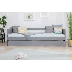 MID.YOU VÝSUVNÁ POSTEL, 90/200 cm, světle šedá obraz