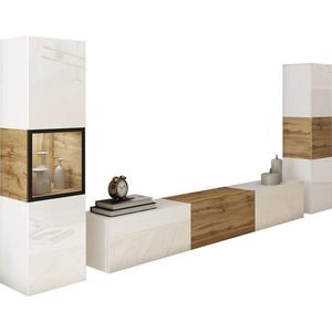 MID.YOU OBÝVACÍ STĚNA, bílá, dub wotan obraz