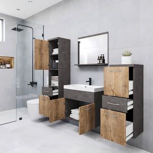 P & B KOUPELNA antracitová, barvy dubu košíčkatého obraz