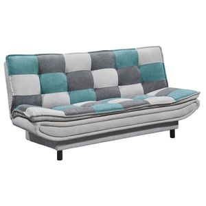 MID.YOU ROZKLÁDACÍ POHOVKA, textil, kompozitní dřevo, barvy stříbra, tyrkysová, tmavě šedá obraz