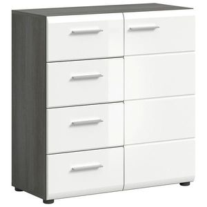 MID.YOU KOMODA, vysoce lesklá bílá, 80/85/37 cm obraz