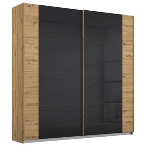 Rauch Möbel SKŘÍŇ S POSUVNÝMI DVEŘMI, antracitová, dub artisan, 181/210/62 cm obraz