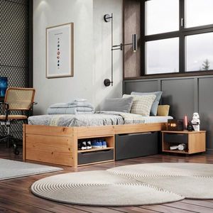 MID.YOU POSTEL S ÚLOŽNÝM PROSTOREM, 90/200 cm, přírodní barvy, černá obraz