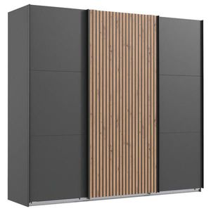 MID.YOU SKŘÍŇ S POSUVNÝMI DVEŘMI, barvy grafitu, barvy dubu, 250/216/65 cm obraz