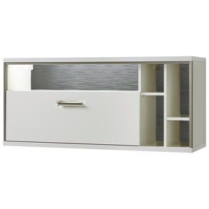 Livetastic ZÁVĚSNÁ SKŘÍŇKA, šedá, barvy stříbra, bílá, vysoce lesklá bílá, 124/56/38 cm obraz