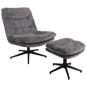 Cantus RELAXAČNÍ KŘESLO S TABURETEM, kov, textil, antracitová obraz