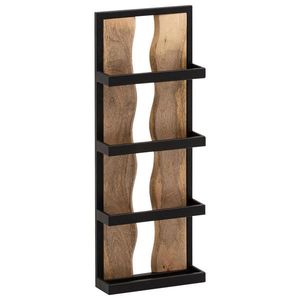 MID.YOU NÁSTĚNNÝ REGÁL, mangové dřevo, hnědá, černá, 80/30/10 cm obraz