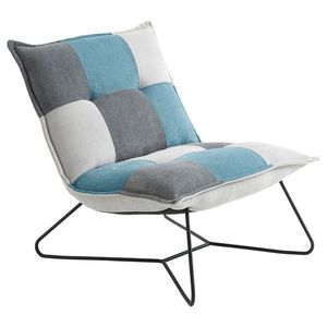 MID.YOU KŘESLO, kov, textil, modrá, barvy stříbra, tmavě šedá obraz