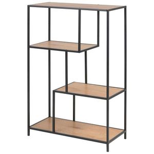 Dieter Knoll REGÁL, černá, barvy dubu, ocel, 77/114/34 cm obraz