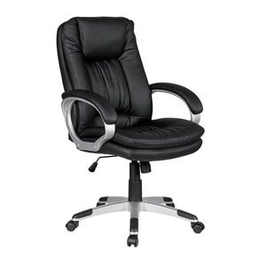Livetastic OTOČNÁ ŽIDLE, vzhled kůže, černá, barvy stříbra obraz